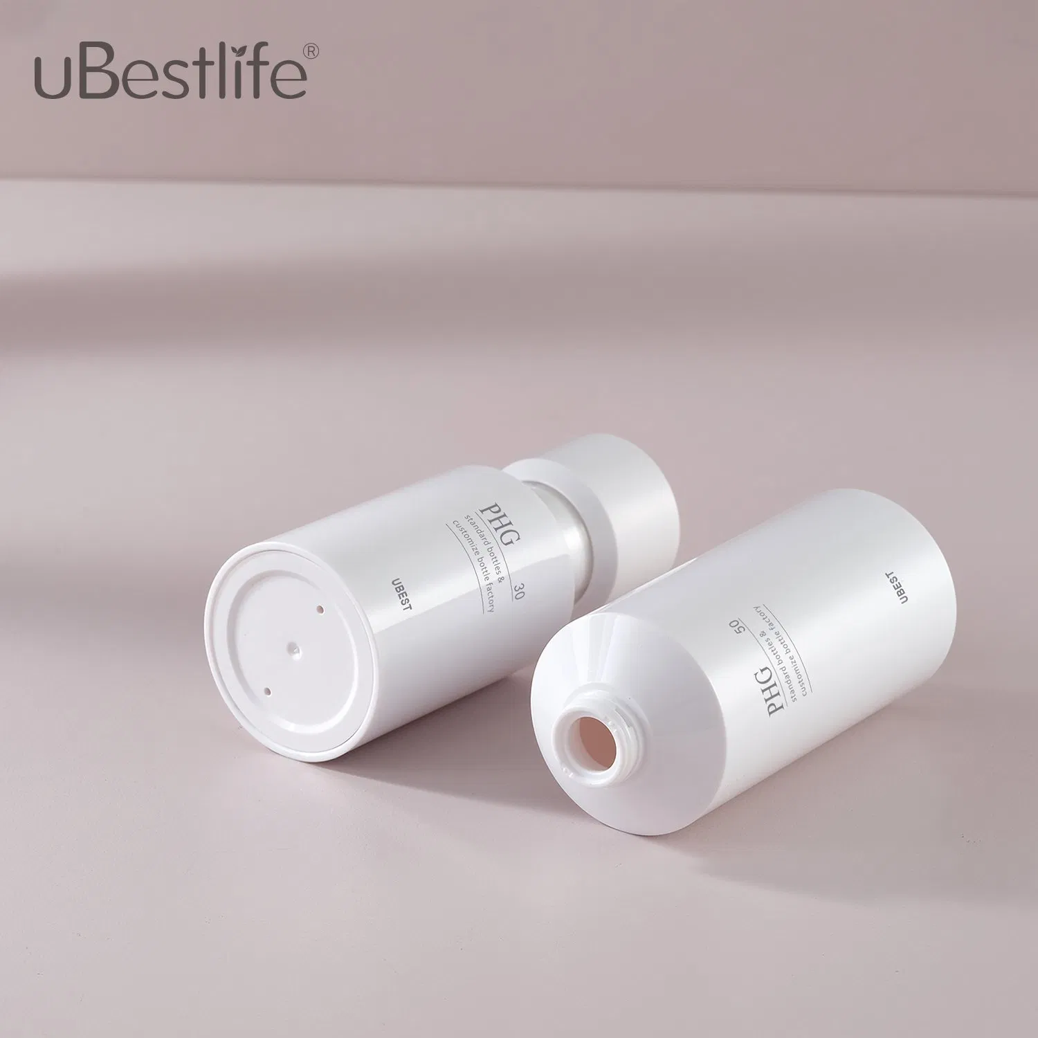 Phg Lotion Bottle Luxury Package 15ml 30ml 50ml Empty Round Skincare Essential Oil Pump Cosmetic Serum Plastic Pet Bottle