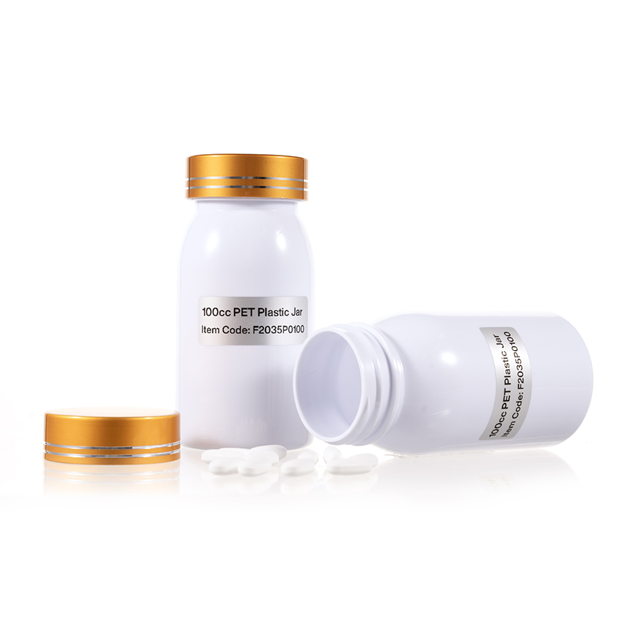 Amber PET Plastic Pill Bottles 100cc BPA Free Food Grade
