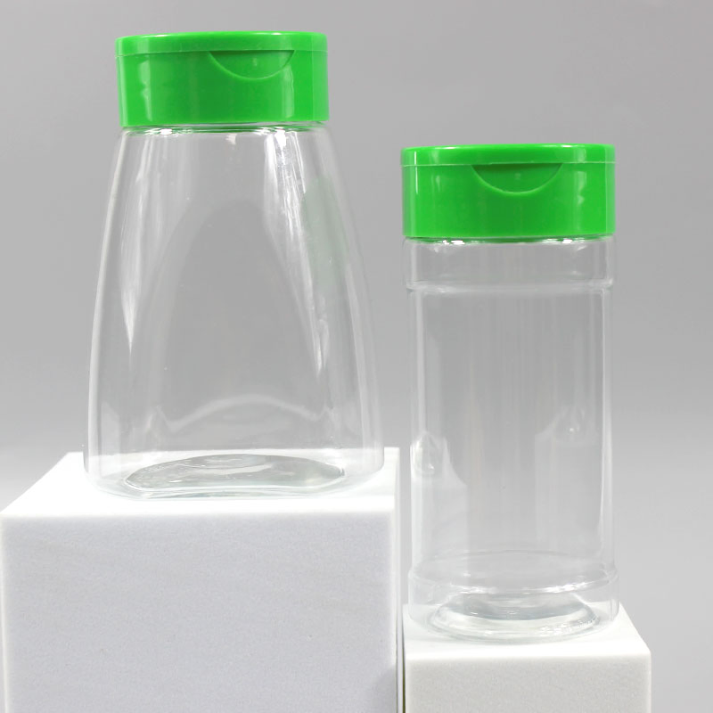 Factory Smooth Surface Plastic Convenient Seasoning Container /Pet Plastic Spice Bottle with Shaker Lids Flip Caps