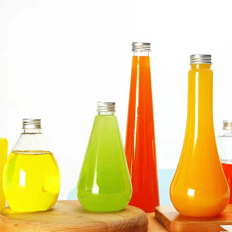Hot Selling Disposable Pet Plastic Fruit Juice Bottle Milk Tea Cup Ferment Bottle with Lid