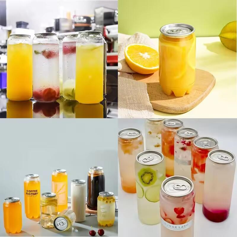 Empty Cold Drink Soft Carbonated Beverage Bottle Pet Bubble Soda Water Bottle with Easy Open Lids Clear Plastic Soft Drink Can