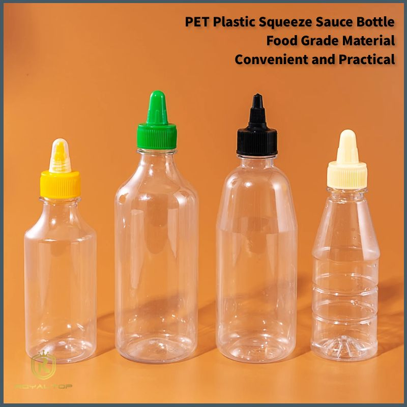 Food Grade Squeeze Bottle Pet BBQ Sauce Bottle 250ml 350ml Plastic Hot Sauce Dispenser Bottle