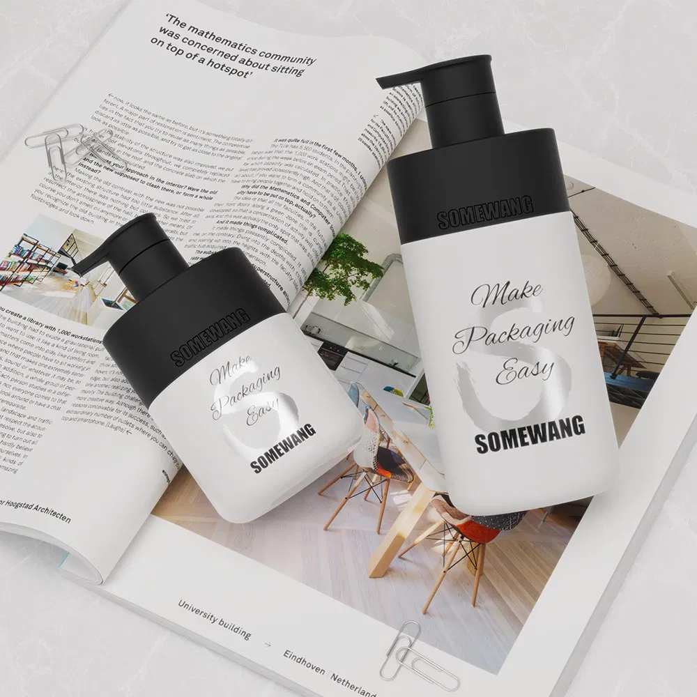 Custom Color Refillable Empty 300ml 500ml Plastic Bottle with Pump for Cosmetic Package