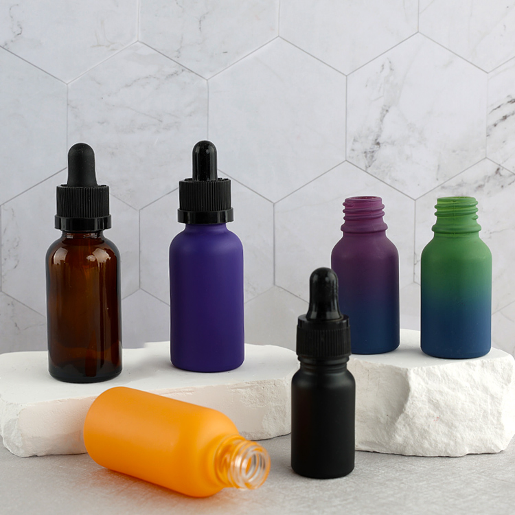 Round Screw Black Plastic Child Proof Glass Dropper Essential Oil Bottle 20 Ml 30 Ml 50 Ml 100 Ml