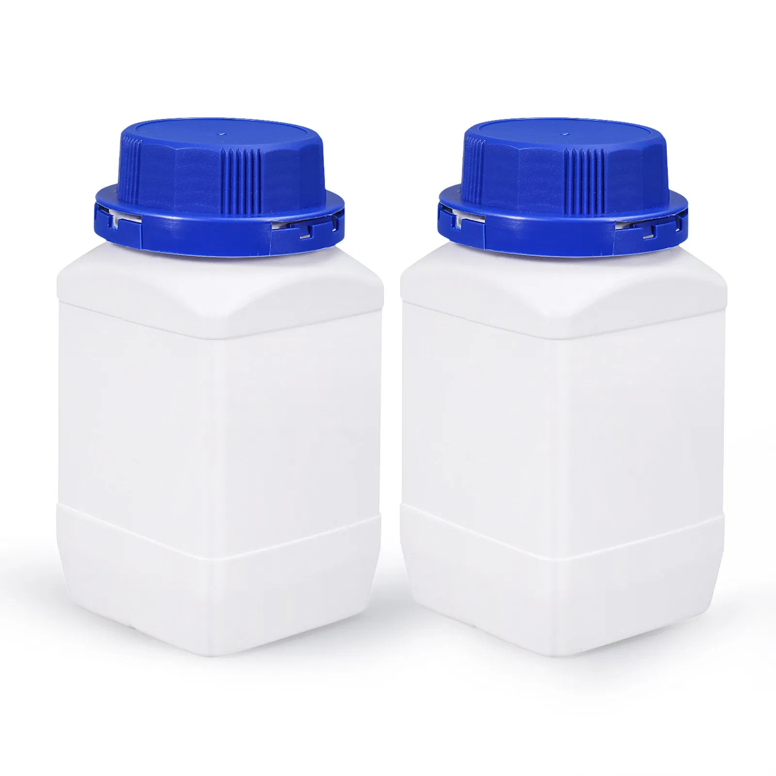 Eco-Friendly 250ml 500ml 1 Liter Plastic HDPE Bottle with Inner Plug Te Screw Cap Wide Mouth Square HDPE Bottle for Chemical Powder Packaging
