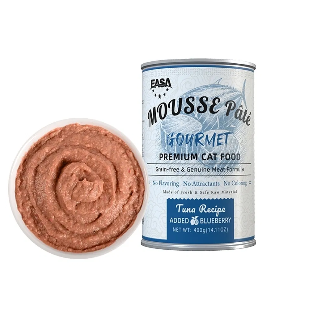 Recyclable Packaging 400g Tuna Meat Pate Pet Canned Wet Food for Cat