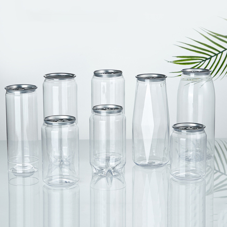 Pet Plastic Cans with Logo Soda Drinking Bottle with Aluminum Lid