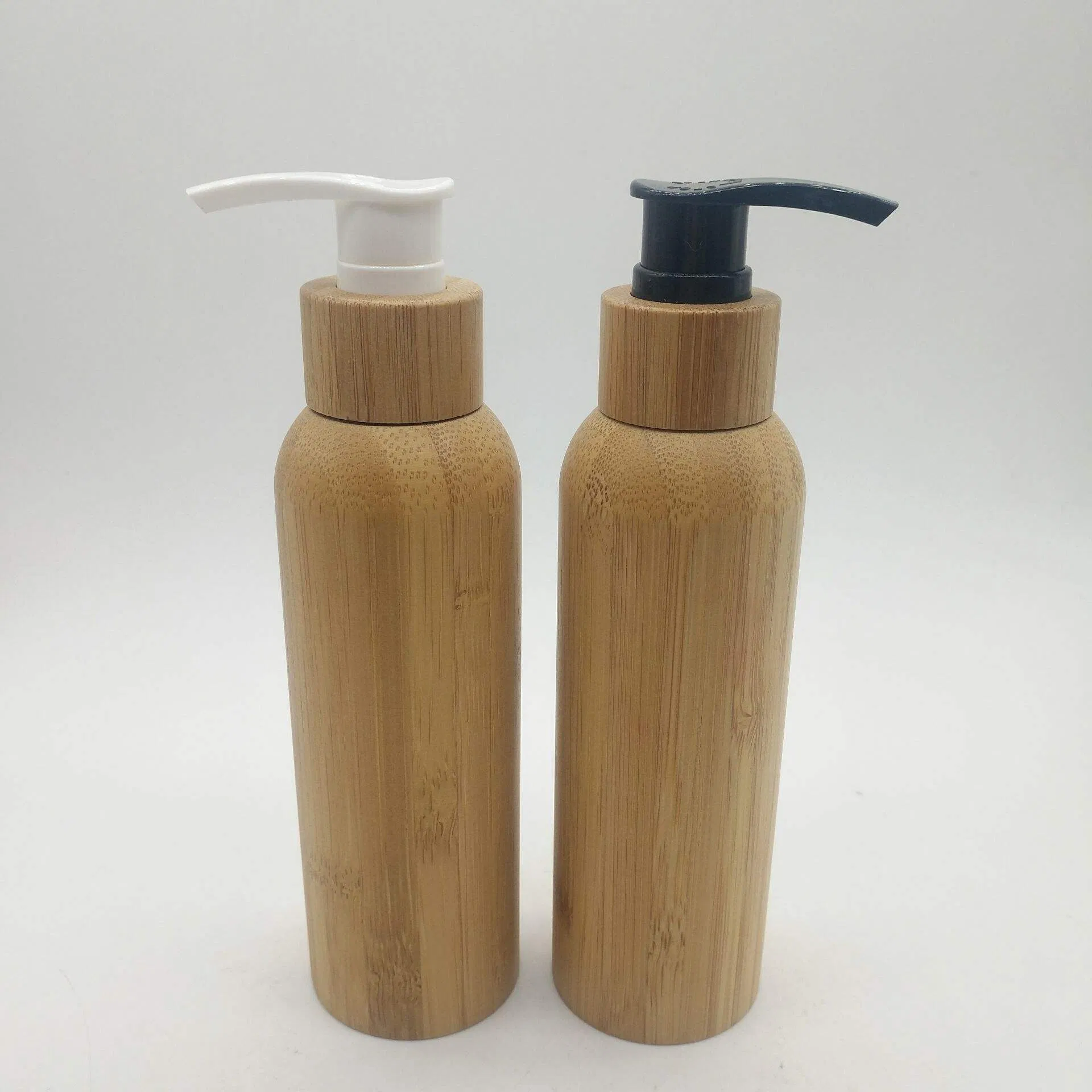 Hot Sale Cheap Bamboo Lid Cosmetic Shampoo Pet Plastic Lotion Pump Bottle