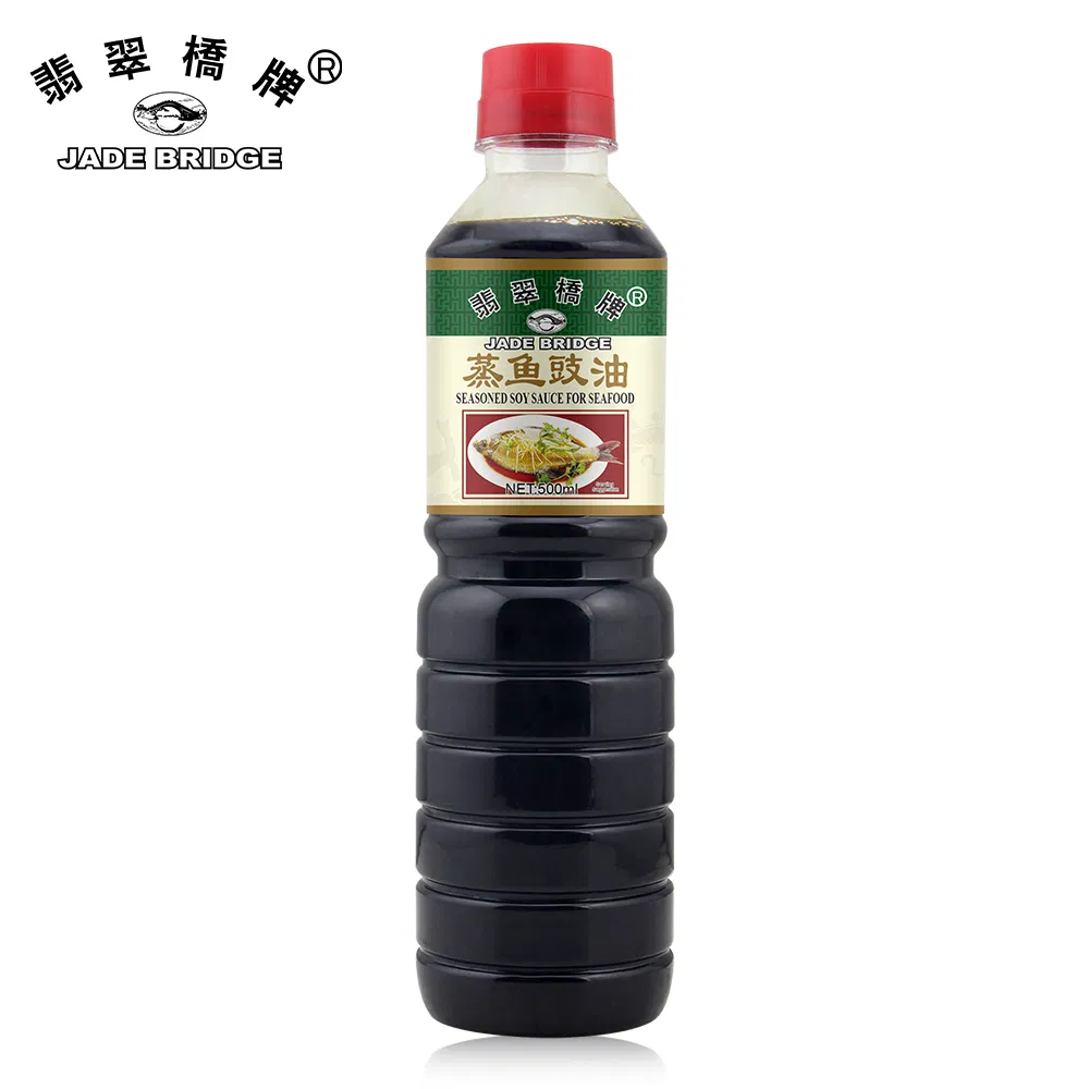 500 Ml Non-GMO Steamed Fish Soya Sauce Wholesale Jade Bridge Plastic Bottle Seasoned Soy Sauce for Seafood
