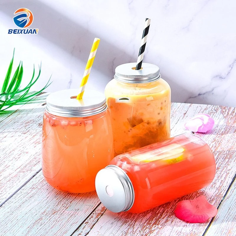BPA Free Disposable Plastic Pet Boba Drink Juice Bottle for Thai Tea Beverage