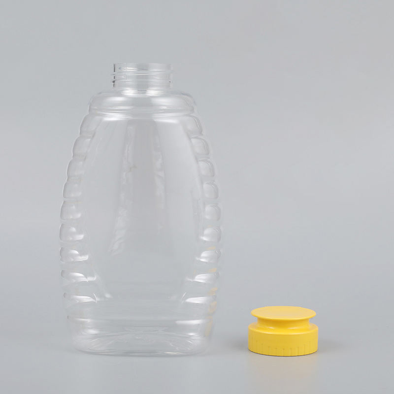 Empty Transparent Honey Jar Ketchup BBQ Sauce Bottles 375ml 500ml 750ml Plastic Squeeze Pet Bottle with Lid
