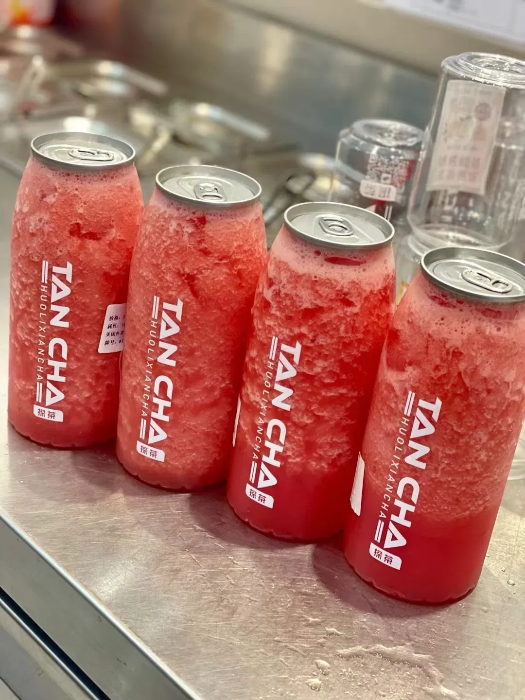 Juice Bottle Pet Beverage Transparent Plastic Empty Package Bubble Milk Tea Bottle with Aluminium Cap