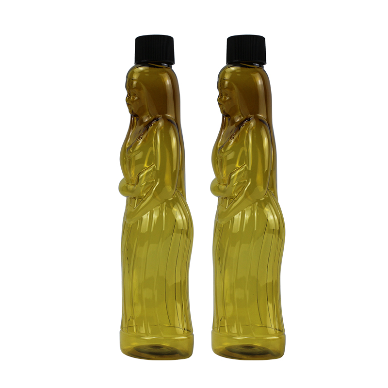 240ml Unique Body Shape for Juice Beverage Water Drink Cup Empty Disposable Clear Pet Plastic Bottles with Cap