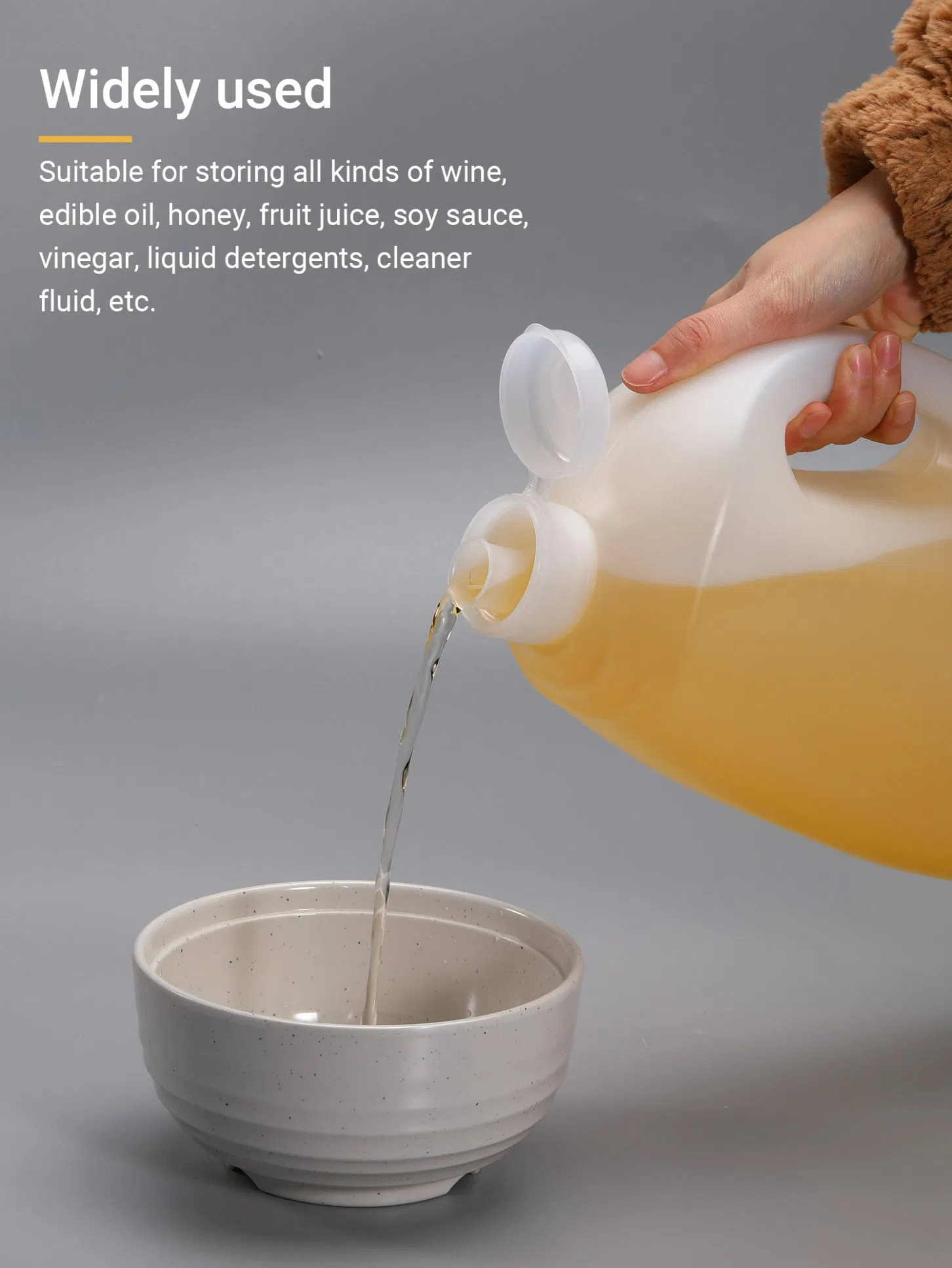 3L Multifunctional Stackable HDPE Bottle with Handle for Edible Oil Storage