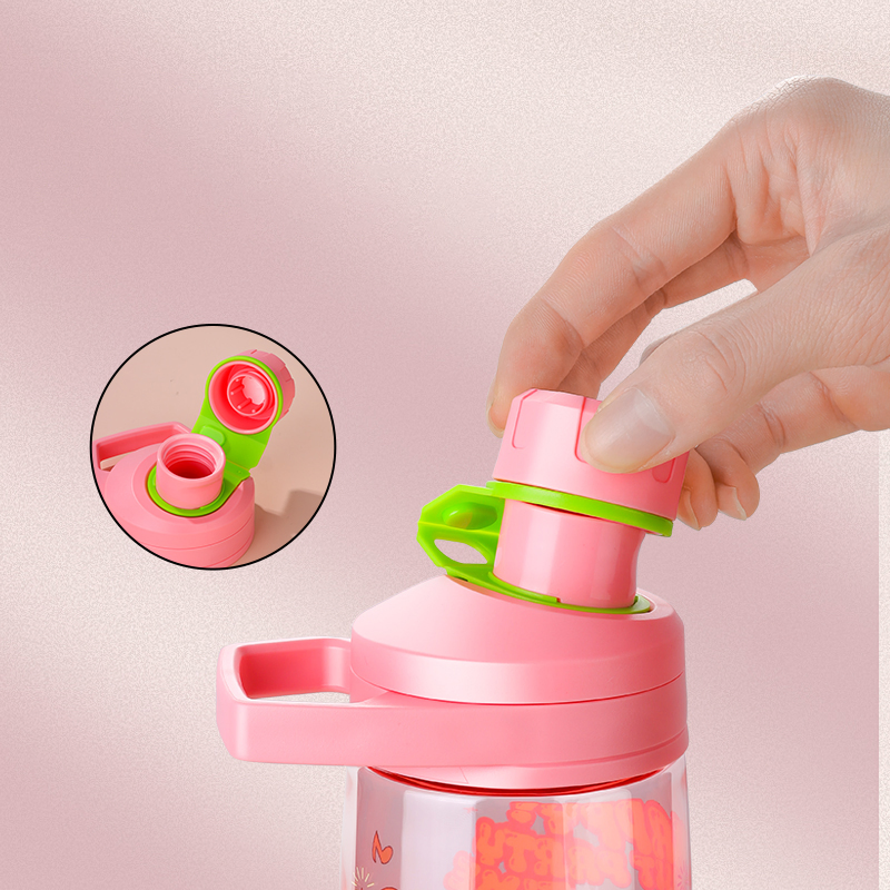 Aohea Sports Water Bottle, Water Bottle for Kids, Bike Water Bottle, Plastic Water Bottle with Carry Handle, Leak-Proof, BPA-Free, Perfect for Travel, School