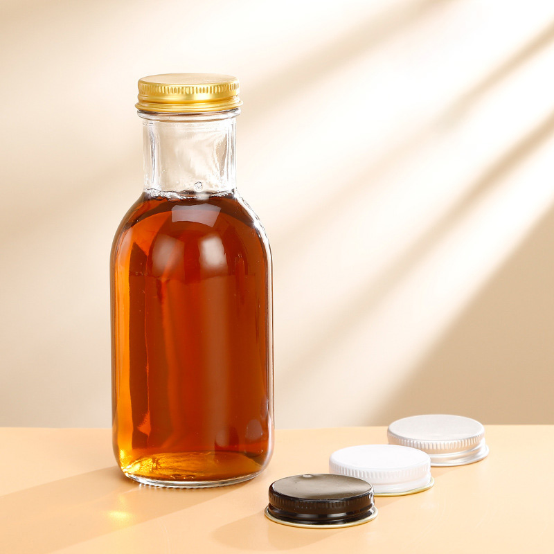 250ml 350ml 500ml Clear Glass Bottles with Cork or Plastic Lids Home Brewing Juice Seabuckthorn Bottle Container