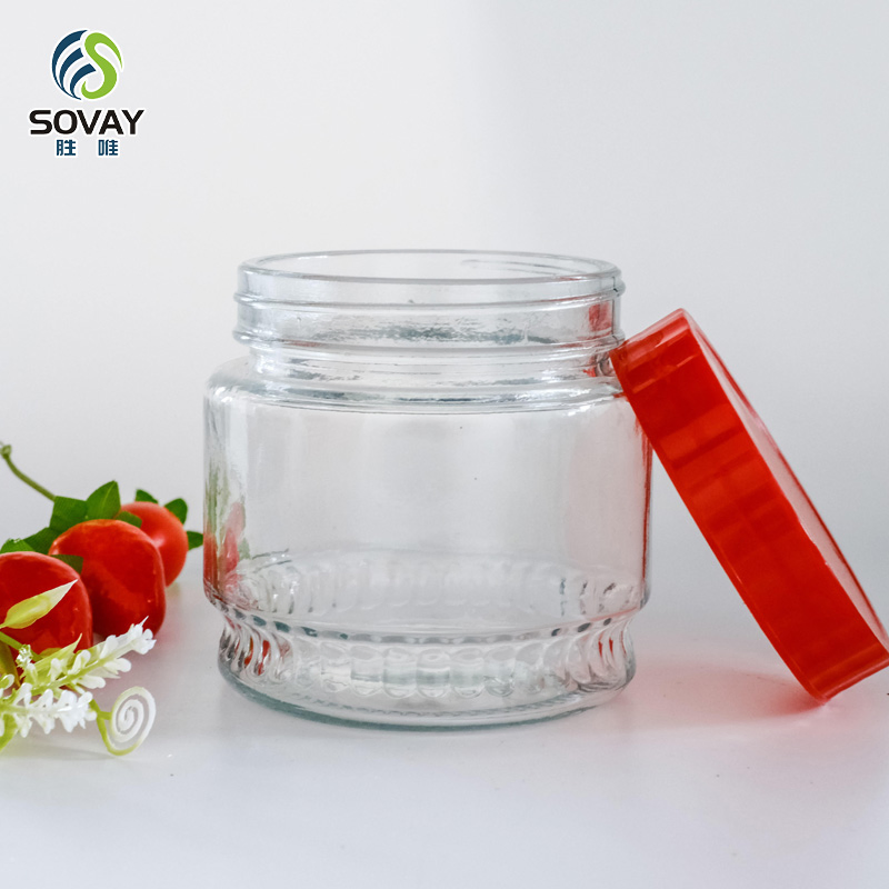 300ml 550ml Customized Wide Mouth Gallon Mason Glass Jar for Pickled Food Storage with Plastic Lid