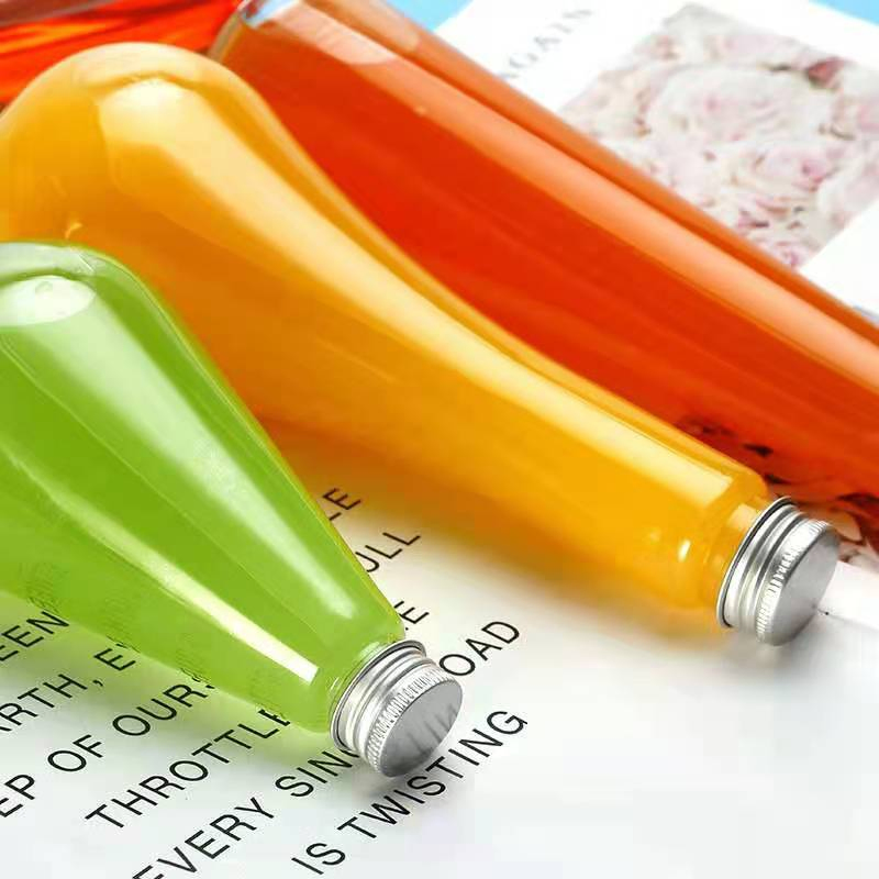Hot Selling Disposable Pet Plastic Fruit Juice Bottle Milk Tea Cup Ferment Bottle with Lid