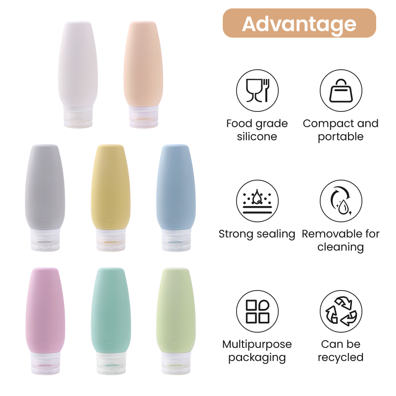 Customized Mini Squeeze Plastic Empty Travel Size Shampoo Silicone Cosmetic Bottles Silicon Tube Empty Lotion Bottle