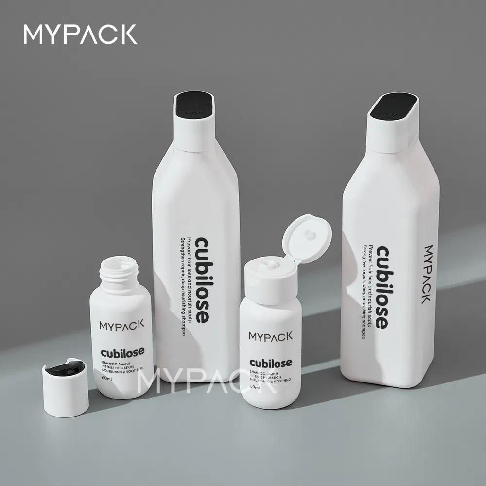MYPACK Travel Size 60ml White HDPE Plastic Bottle with Cap Small Lotion Bottle for Shampoo and Conditioner