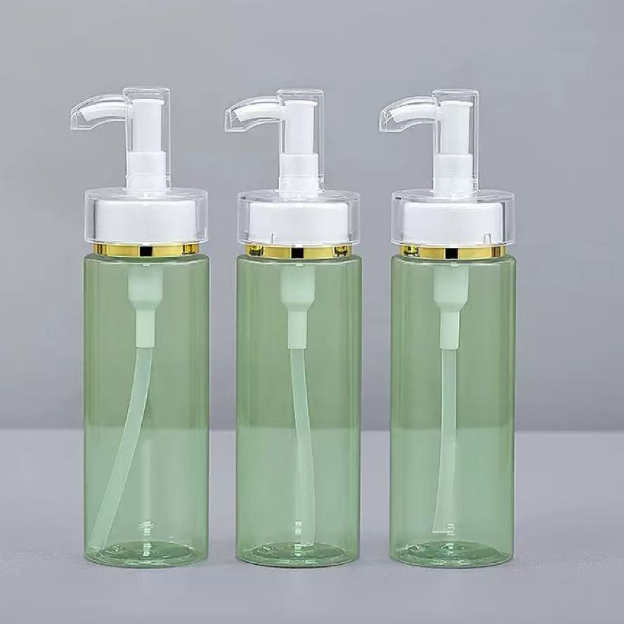 120ml Light Green Pet Plastic Lotion Bottle - Premium Refillable Container for High-End Cosmetic Packaging