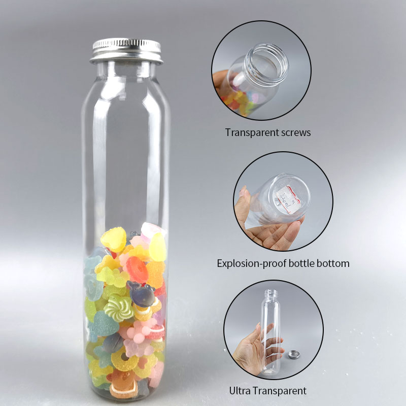 Direct-Sale 300ml Clear Pet Plastic Juice Packaging Bottles with Aluminum Cap