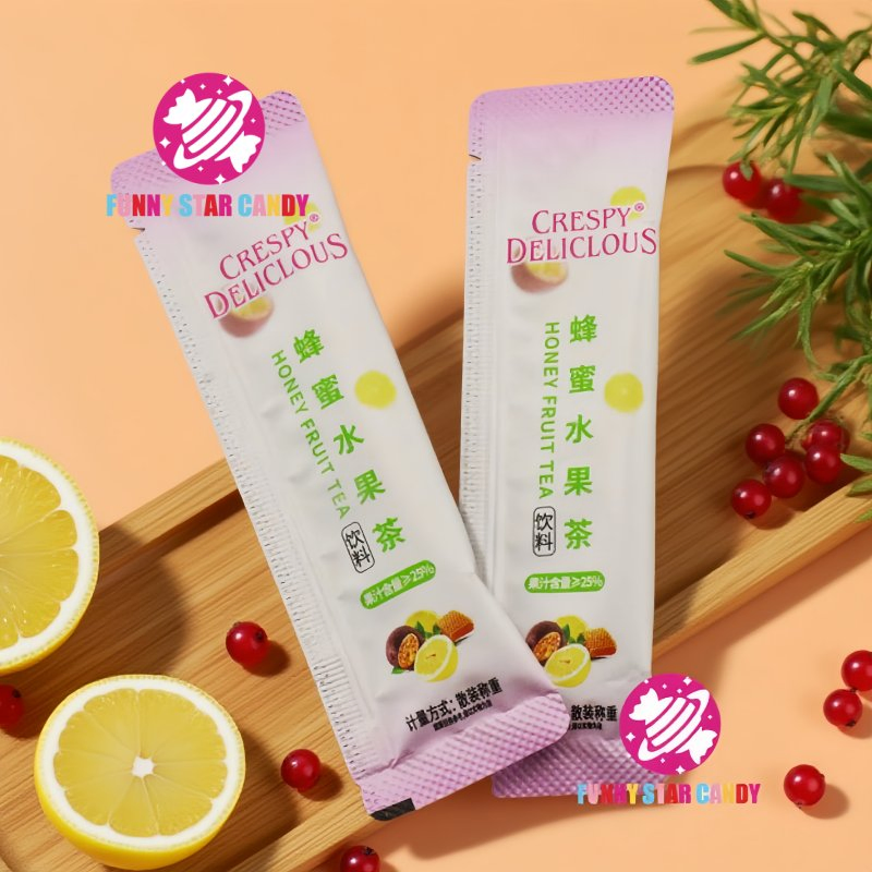 OEM Custom Drink Beverage Confectionery Instant Food 2 in 1 One Time Use Cups Sweets Honey Passion Fruit Tea Juice