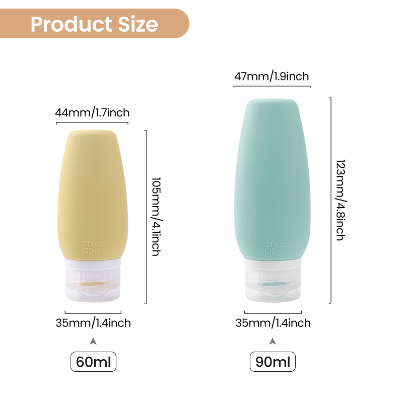 Customized Mini Squeeze Plastic Empty Travel Size Shampoo Silicone Cosmetic Bottles Silicon Tube Empty Lotion Bottle