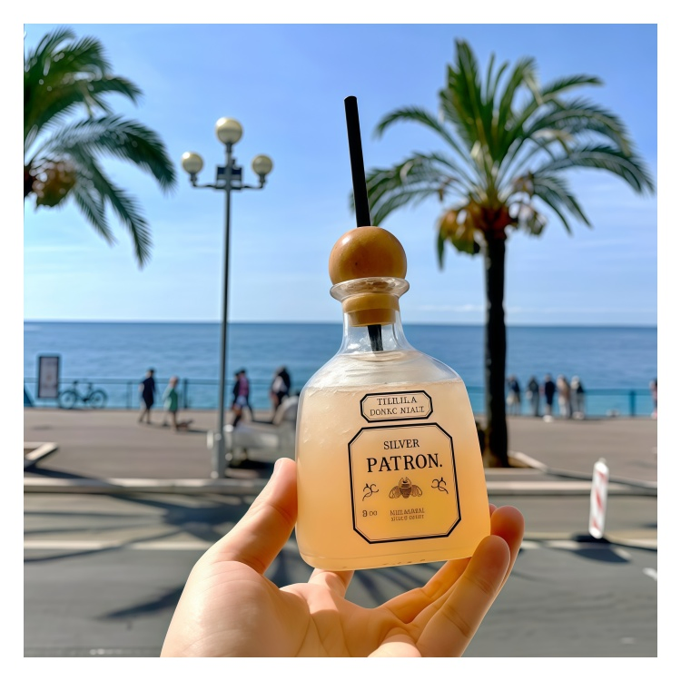 Stylish 375ml Reusable Plastic Tequila Bottle with Straw