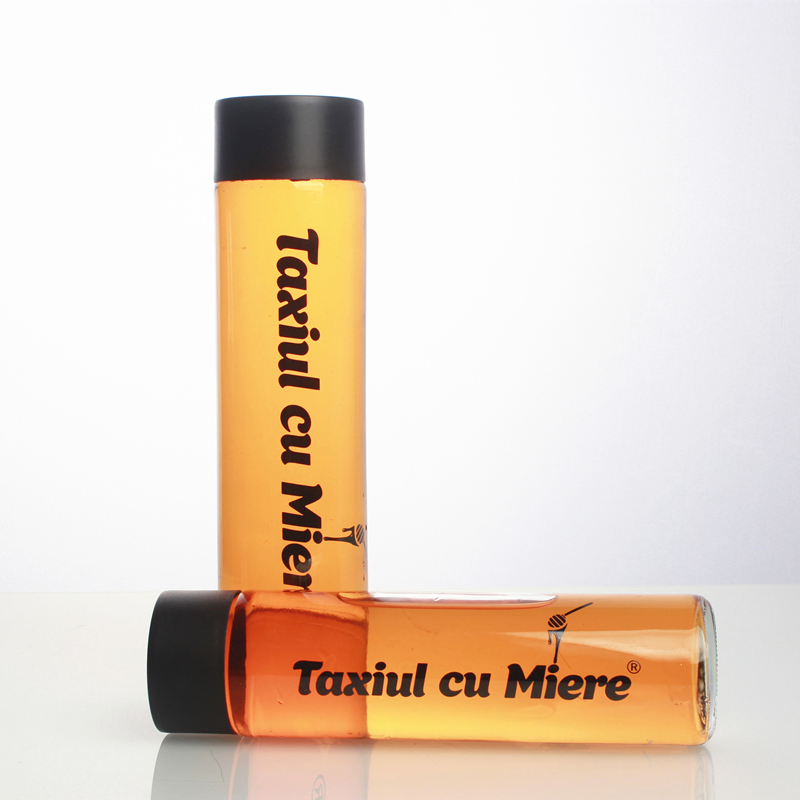 Luxury Screen Printing Decal Logo 500ml 700ml High Flint Clear Round Juice Beverage Water Glass Bottle with Plastic Cap