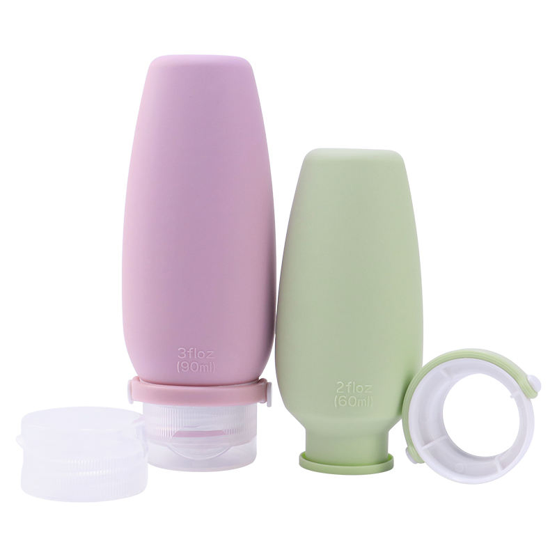 Empty Travel Size Reusable Leak-Proof Travel-Friendly Silicone Bottle Set with Toiletry Bag Plastic Cream Bottle for Lotion and Liquid