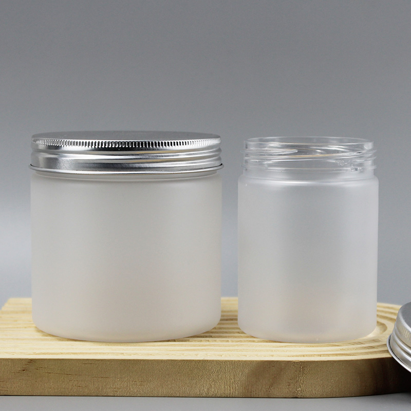 Custom 250ml 500ml Clear Wide Mouth Pet Jar with Aluminum Lid Transparent Food Storage Plastic Containers Salad Jar