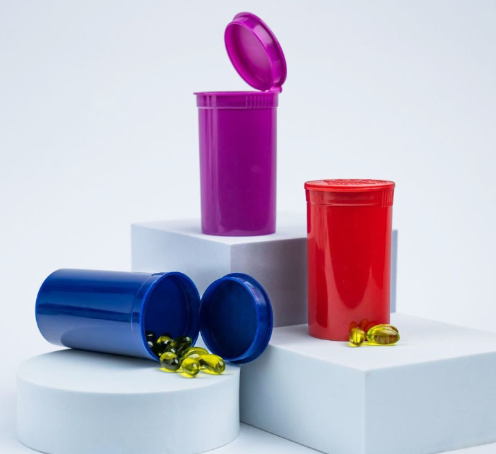 Child Resistant Proof Colorful Flip Cap Pop Top Vials 6 13 19 30 60 Dr DRAM Medical Tubes Pharmacy Dispensary Plastic Containers Squeeze Bottles