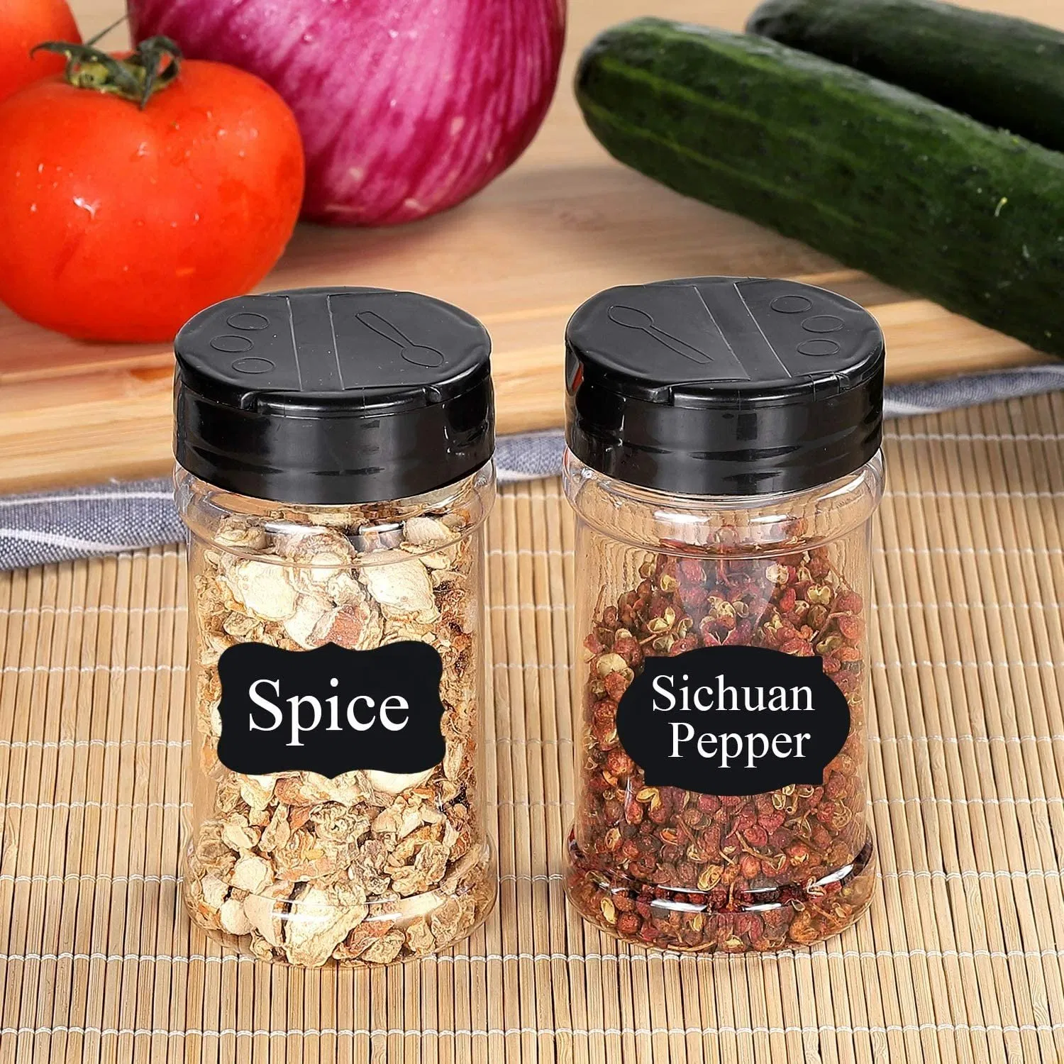 Plastic Pepper Seasoning Shaker Spice Jar Pet Clear Salt Spice Bottle with Flip Top
