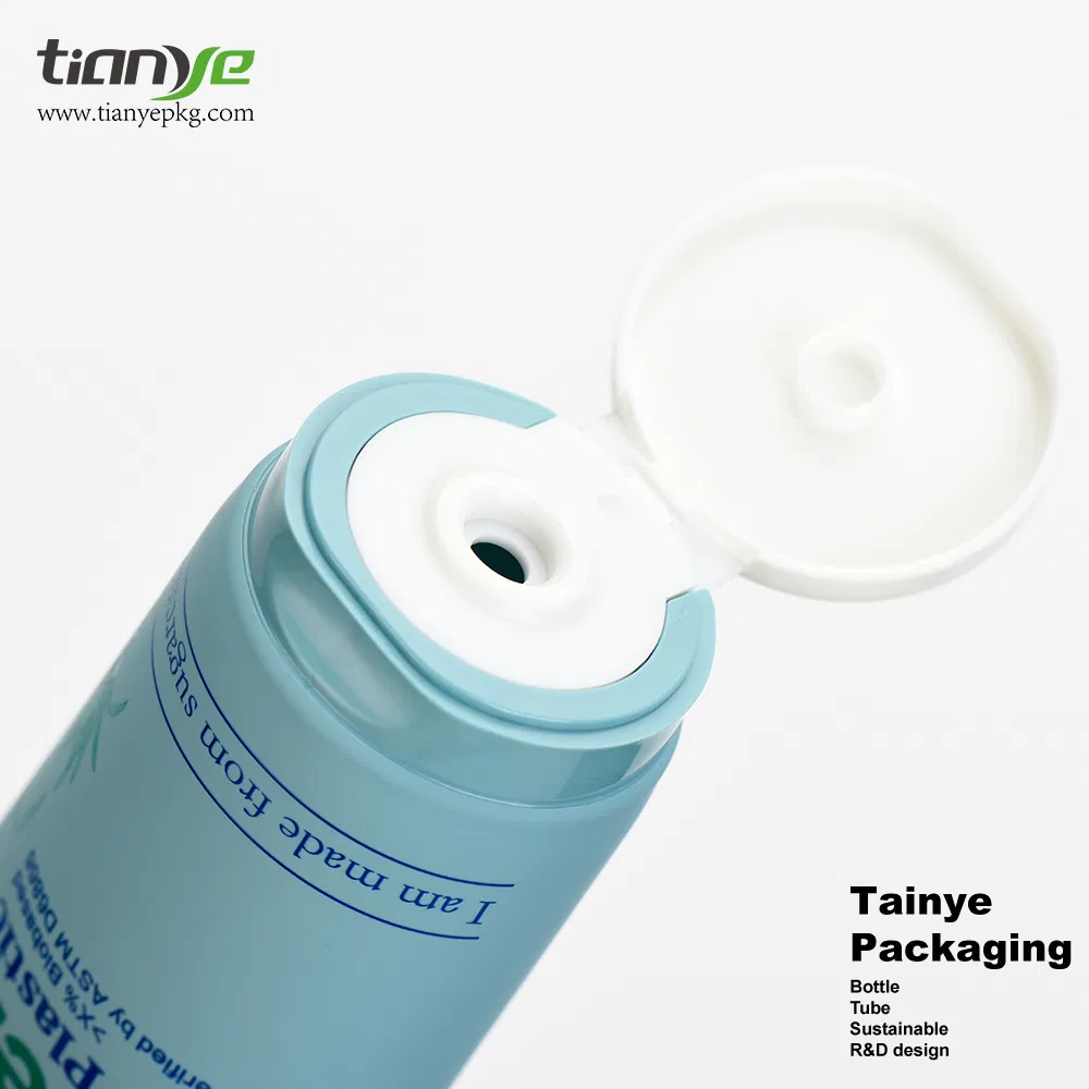 Hi-Tech Lessen Plastic 120ml D40 Sugarcane Sustainable Material Lotion Cream Flip Top Cap Cosmetic Packaging Bottle