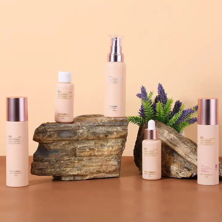 Wholesale 75 100 150ml Pink Plastic Cream Pump Oil Pet Lotion Bottle Packaging Cosmetic Bottles for Skin Care Packaging