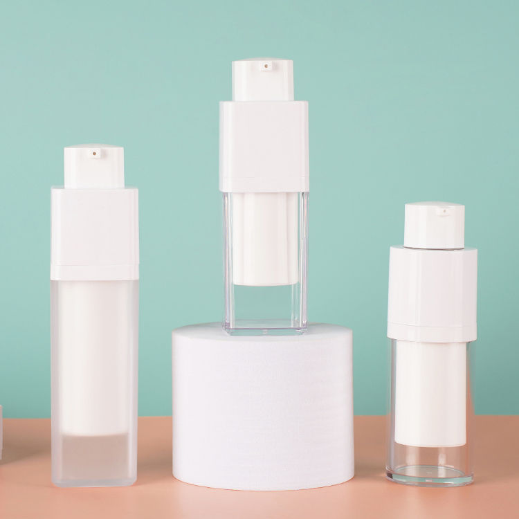 15ml 30ml 50ml Custom Logo Plastic Airless Pump Lotion Empty Square Colorful Cosmetic Packaging Bottle