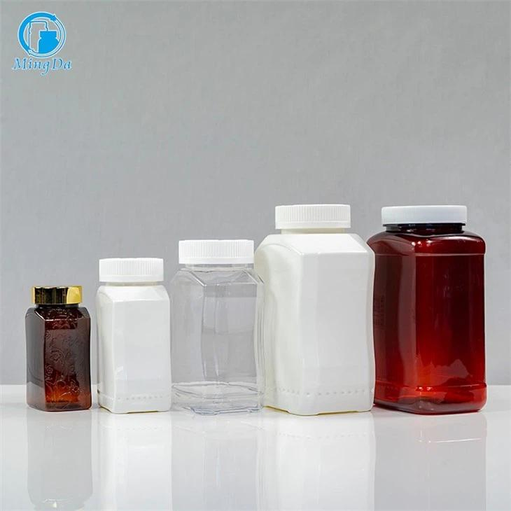 Healthcare Supplement Plastic HDPE Packaging Capsule Medicine Round Bottle Flip Top Cap