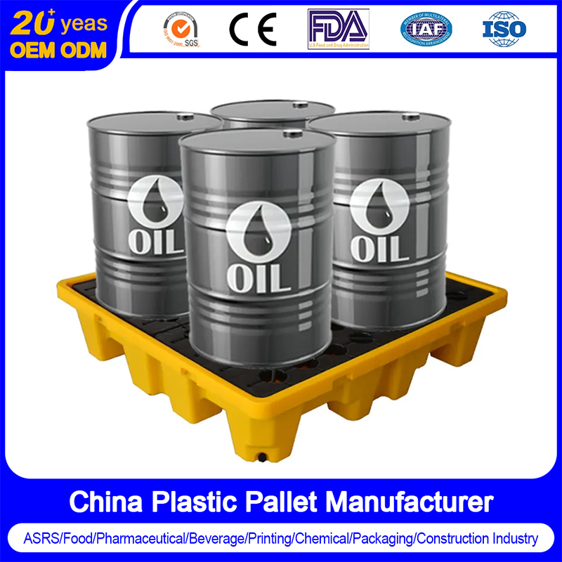 HDPE Heavy Duty Warehouse Storage Euro Industrial Flat Anti Recyclable Nestable 3/6/9 Feet Runner Printing Oil IBC Spill Containment Water Bottle Plastic Pallet