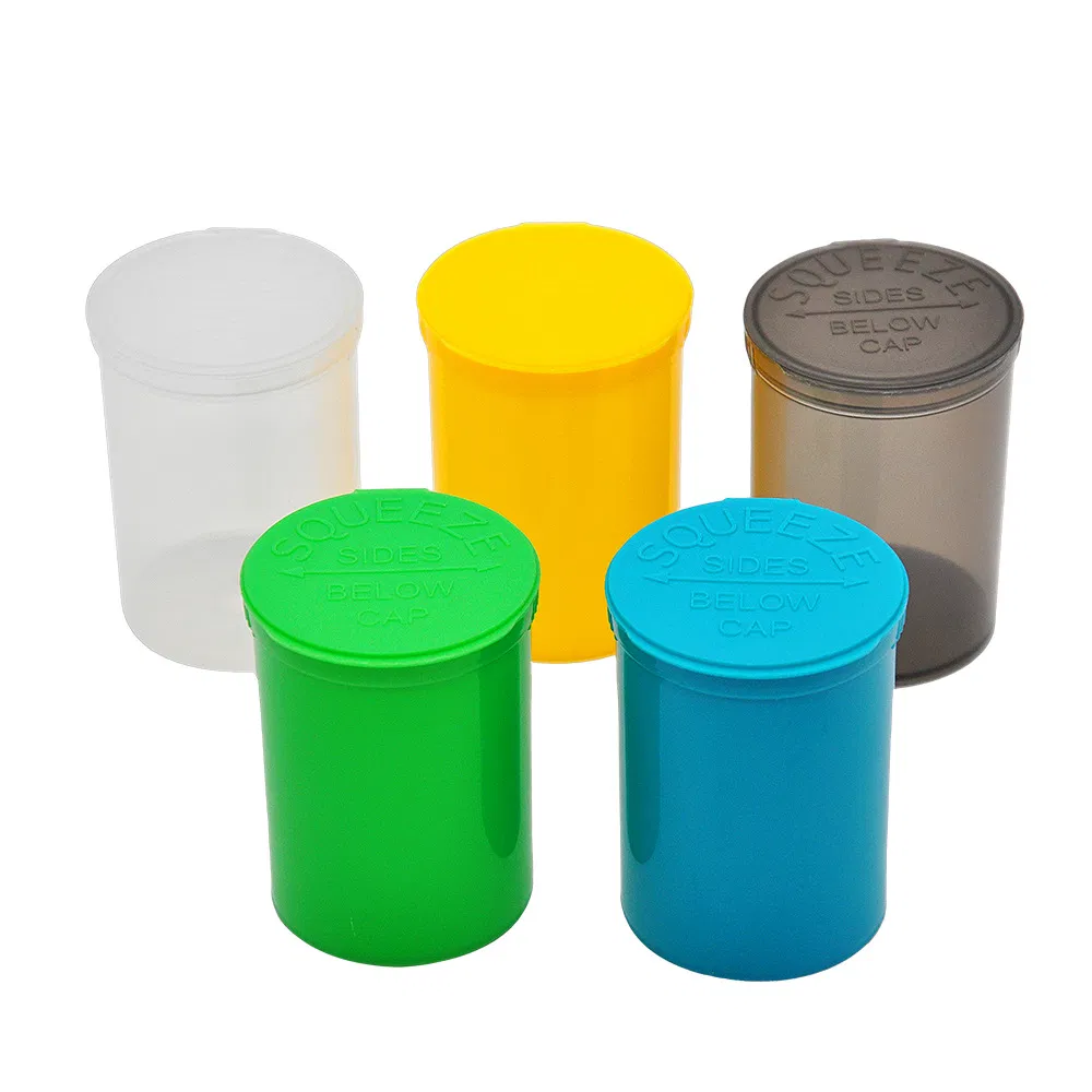 Colorful Flip Cap Pop Top Vials 6 13 19 Dr 30 60 Tubes Pharmacy Plastic Mylar Bottle Squeeze Bottles