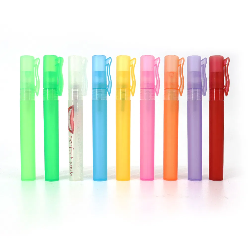 Wholesale 5ml 10ml Plastic Spray Pen Fine Mist Spray Travel Portable Leak-Proof Perfume Facial Mist Pen Bottle with Hook up