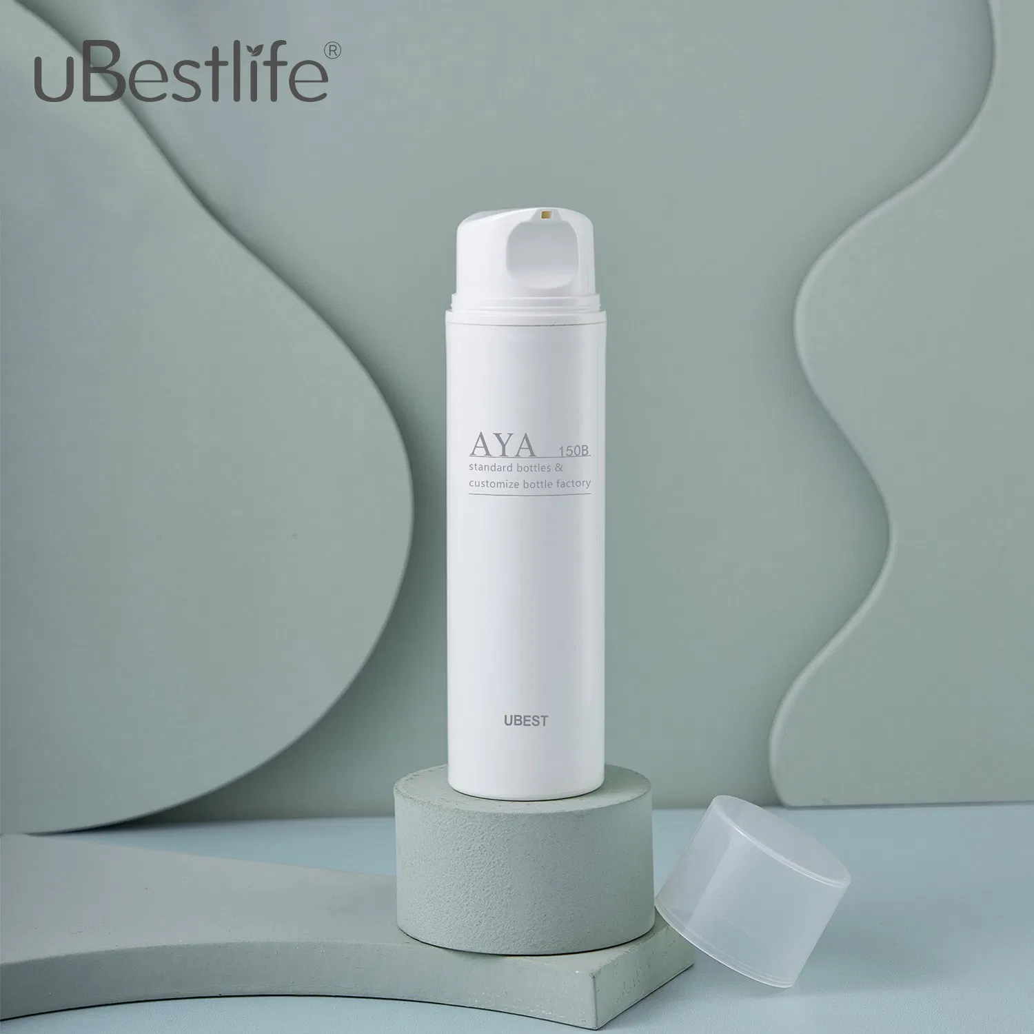 Aya-B Series PP Custom Airless Bottles White Color Lotion Pump Plastic Containers Cosmetic Packaging