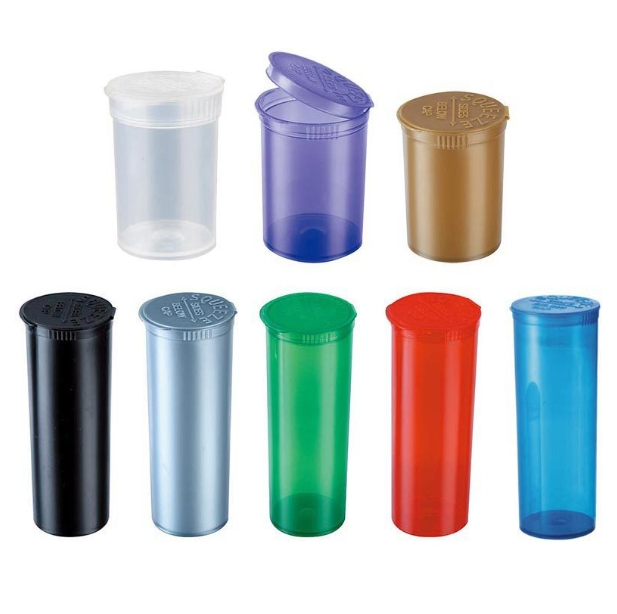 Colorful Flip Cap Pop Top Vials 6 13 19 Dr 30 60 Tubes Pharmacy Plastic Mylar Bottle Squeeze Bottles