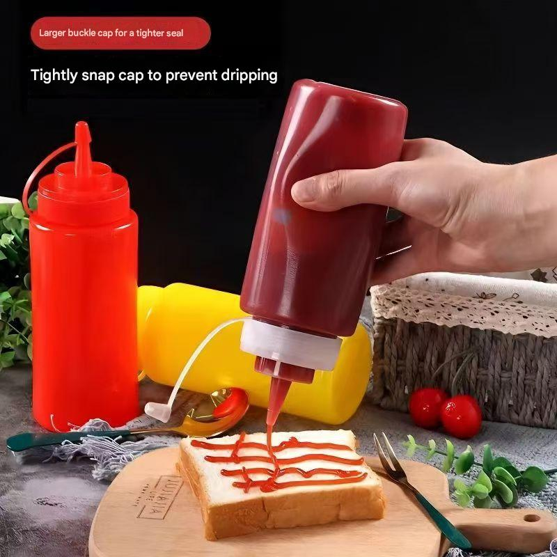 Plastic Sauce Bottle Squeeze Soft Empty Plastic Bottle Jam Container Restaurant Kitchen Salad Tomato Sauce Bottle