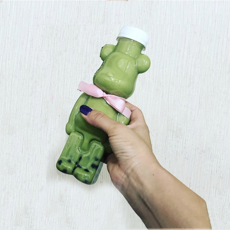 Wholesale 500ml Bear Shaped Disposable Plastic Bottle for Beverage