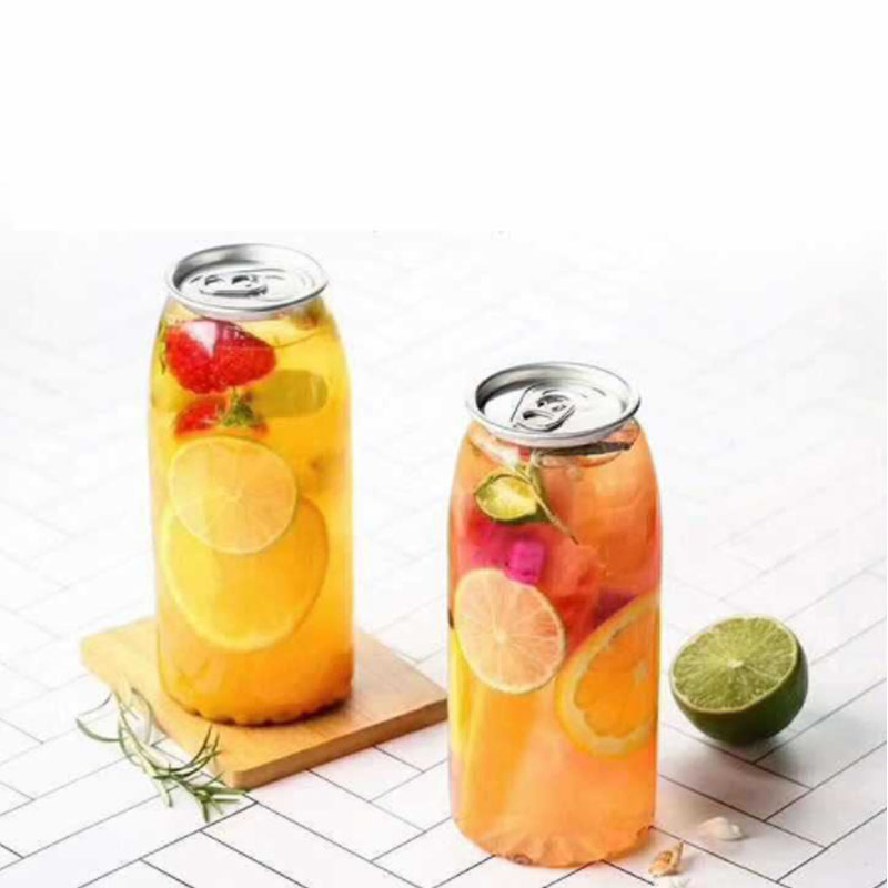 Beverage Pet Can Plastic Juice Milk Tea Lemon Soft Drink Can 330ml with Aluminium Easy Open Ends