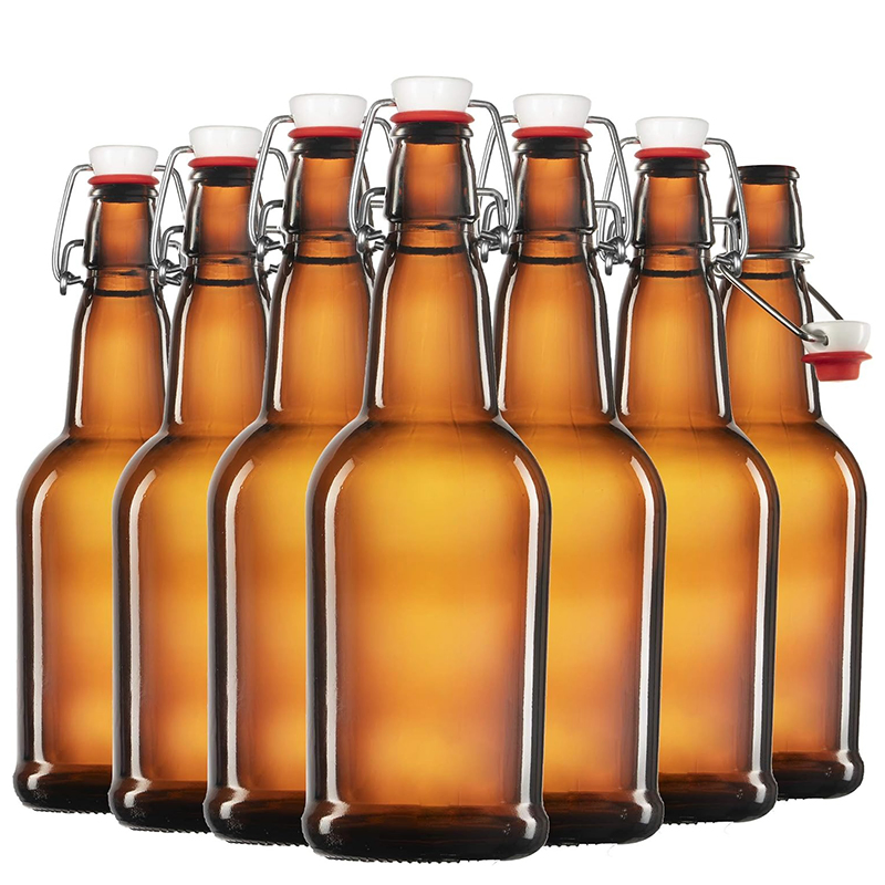 16oz Glass Swing Top Beer Bottle with Flip Top Sealing Lid Used for Carbonated Drinks Commscope Tea Second Fermentation Water