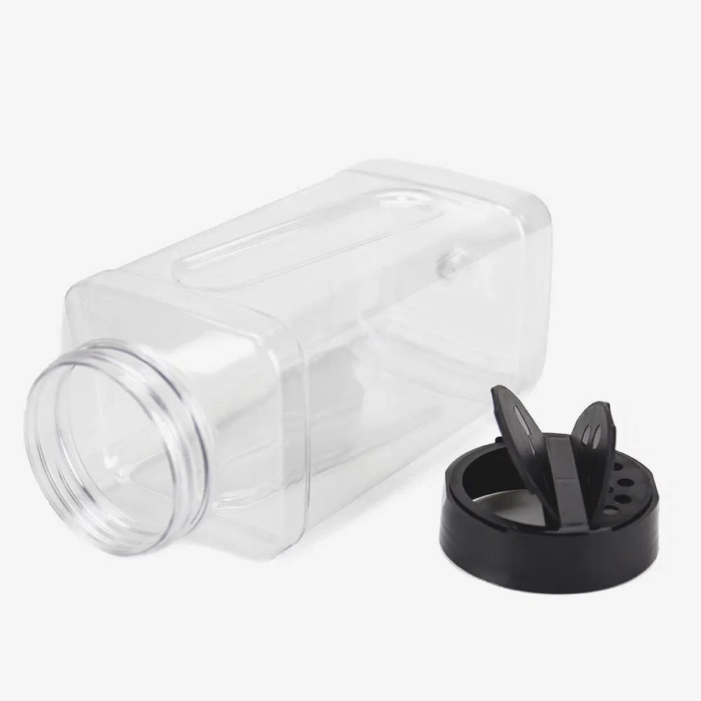 Big Capacity Condiment Square Food Grade Plastic Seasoning Jar Pet Spice Bottle