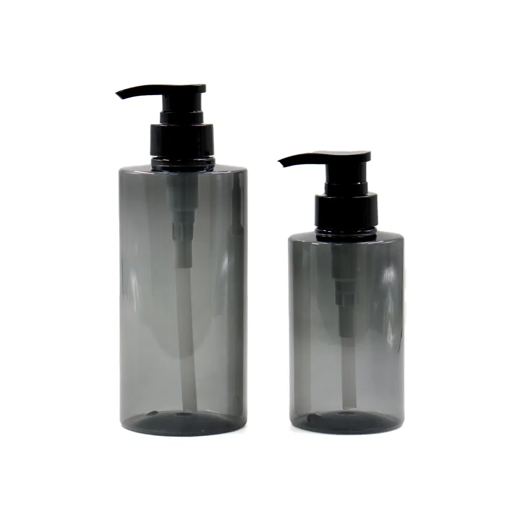Custom Shampoo Plastic Pump Refillable Blue Lotion Bottle Cosmetic Packaging