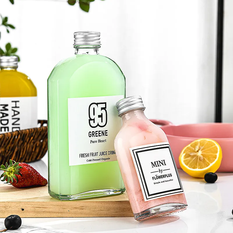 Flat Flask Glass Bottle